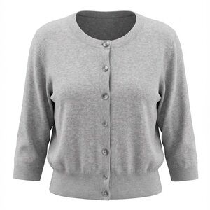 J JILL WOMENS CARDIGAN SWEATER BLOUSE GRAY SIZE XL